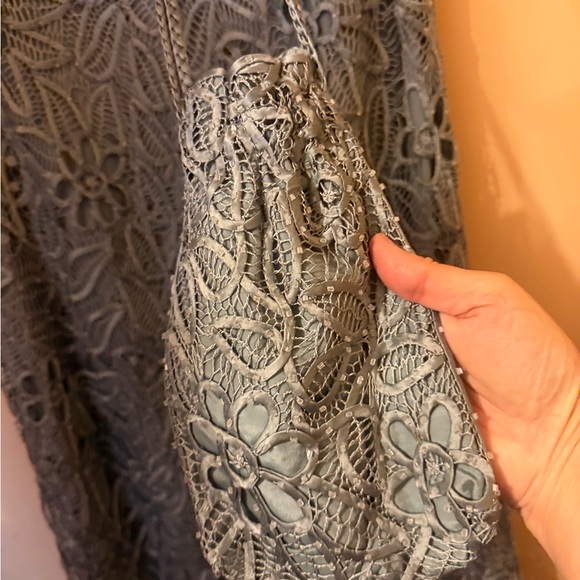 Soulmates Gray Silk Crochet Dress and bag - Picture 3 of 6